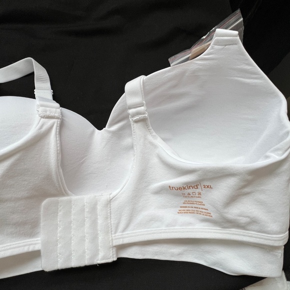 Truekind Bra Supportive Comfort Wireless Shaping White 2XL New w. Bra Extender - Picture 4 of 7